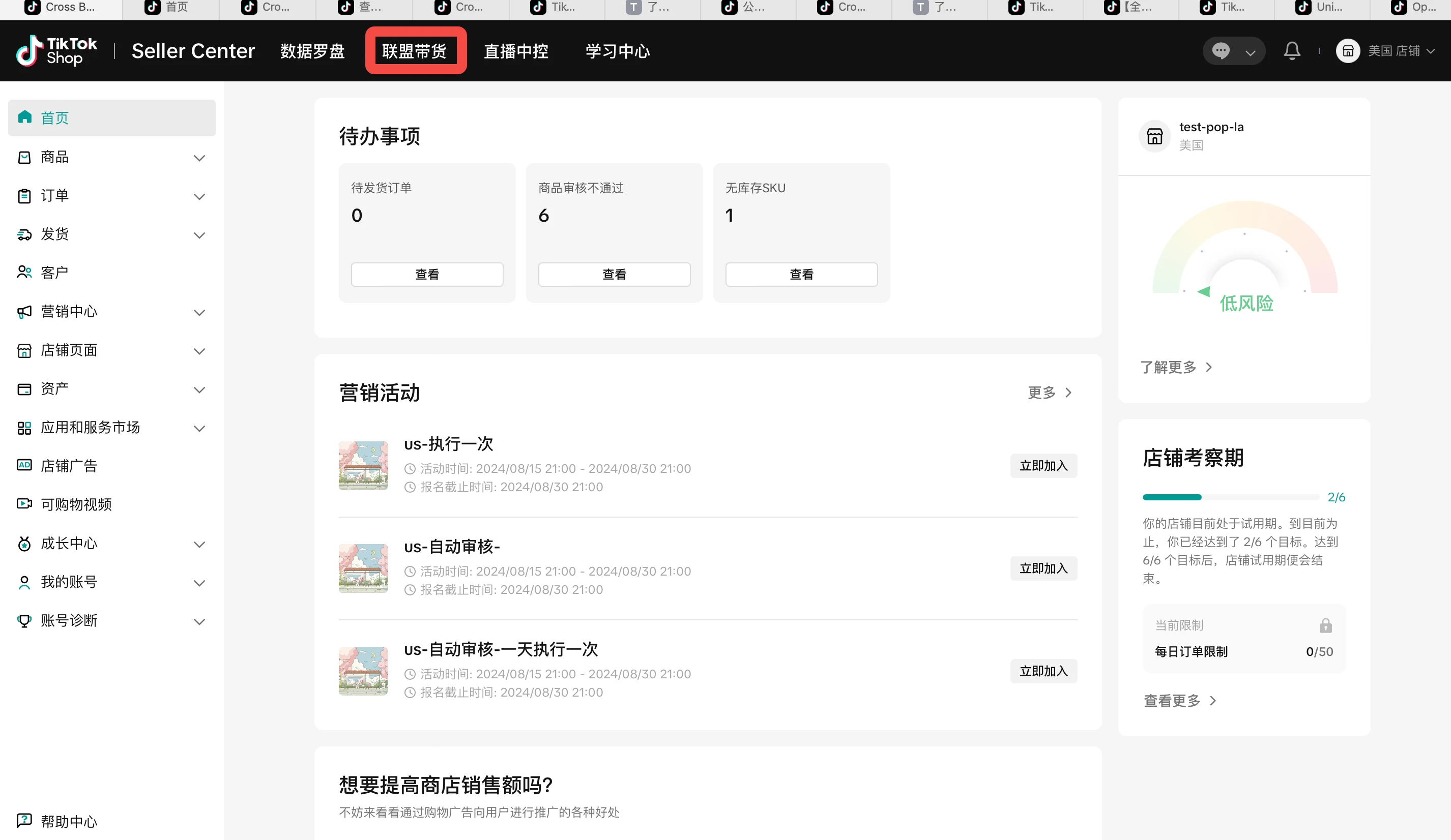 美国跨境店联盟/达人带货入门