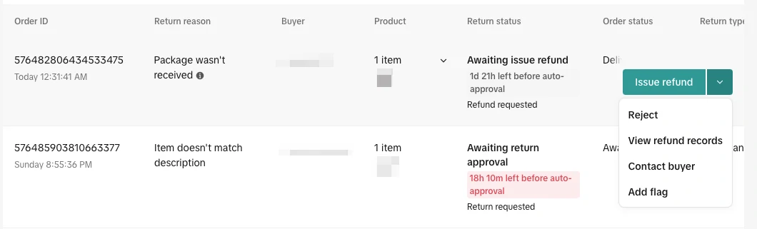 卖家如何管理退货/退款