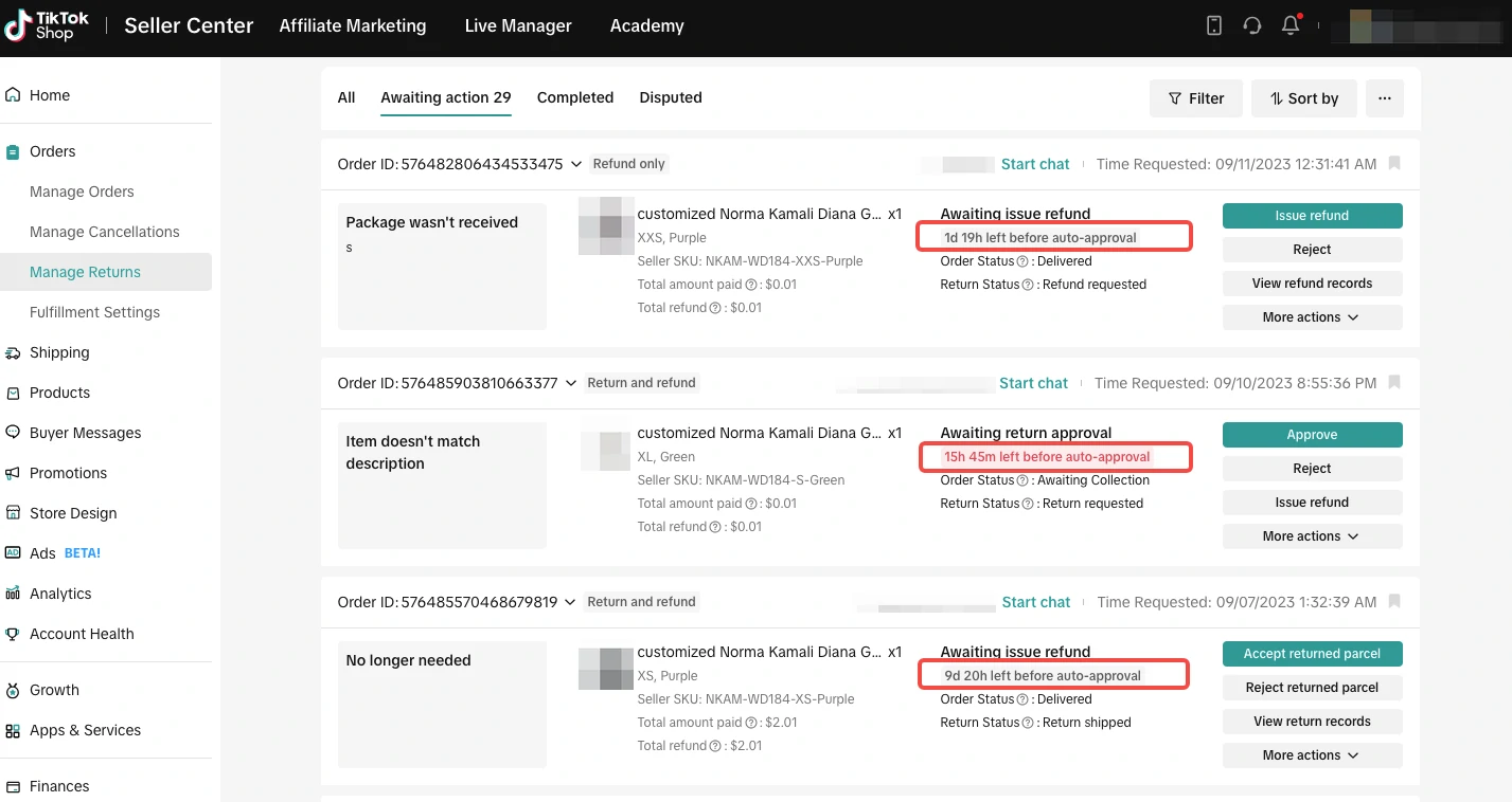 卖家如何管理退货/退款