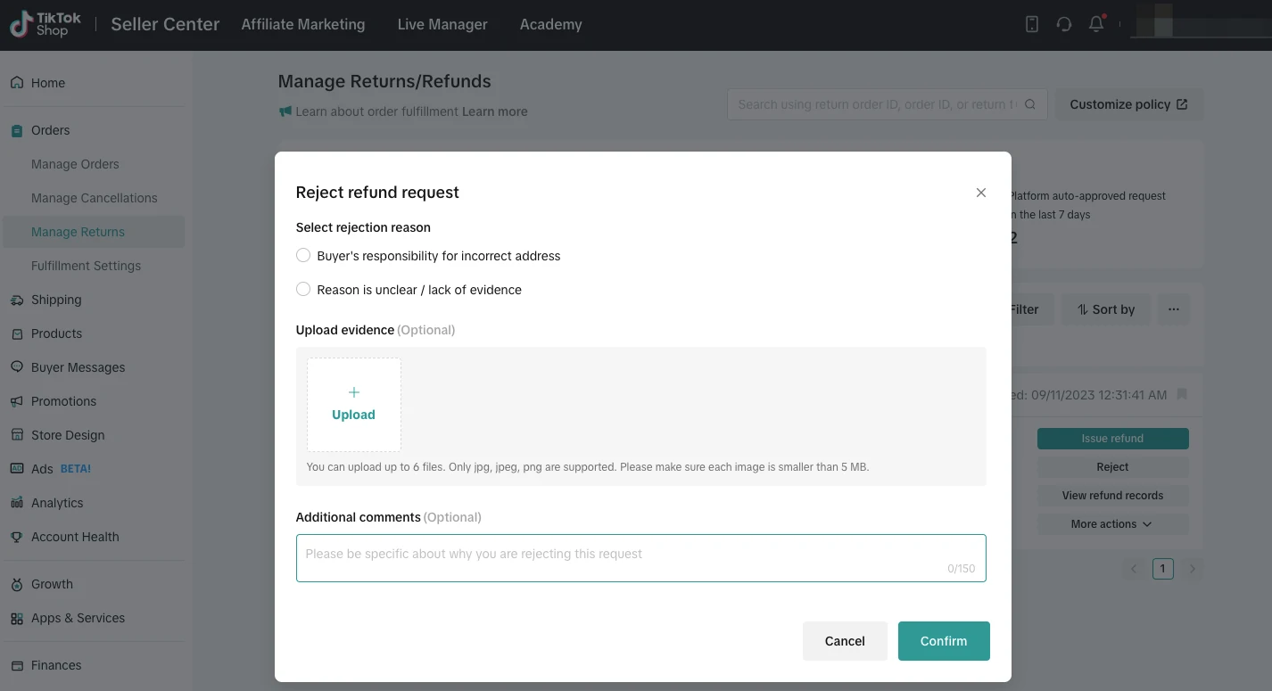 卖家如何管理退货/退款
