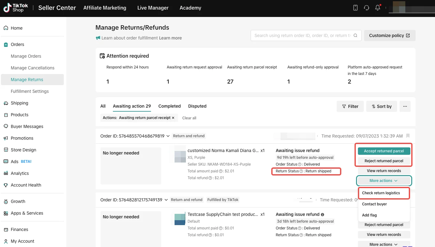 卖家如何管理退货/退款