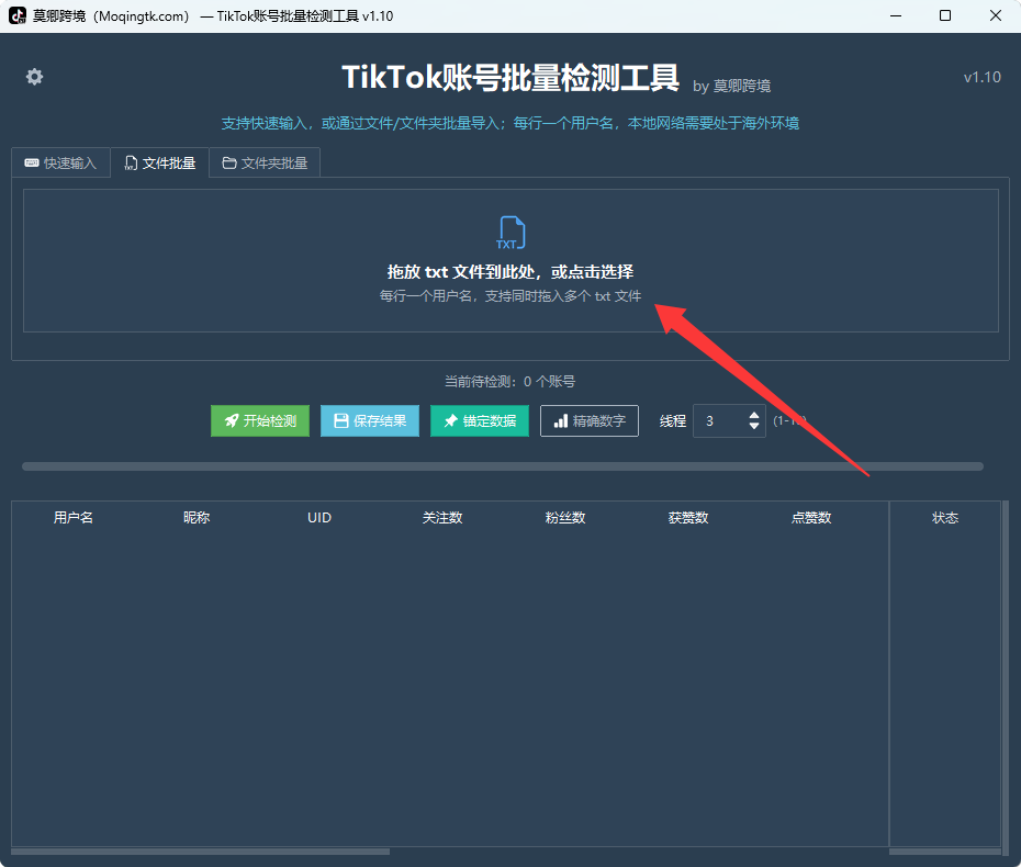 TikTok账号批量检测工具